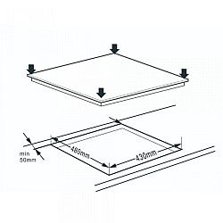 Plita incorporabila electrica vitroceramica Samus PSVE-43BG1, 3 Arzatoare, 45 cm, Touch Control, Setari putere 9 trepte, Timer, Negru