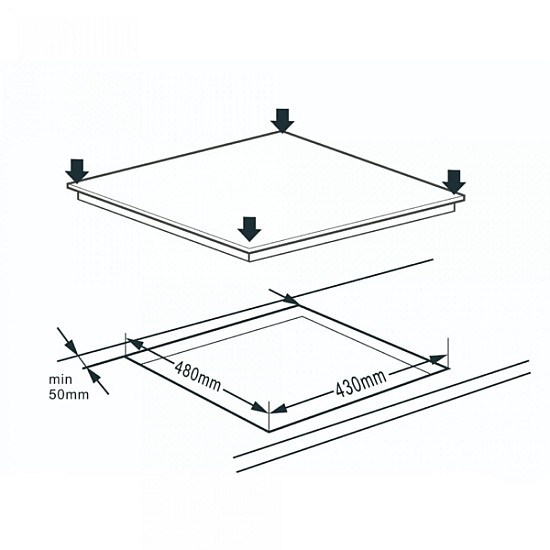 Plita incorporabila electrica vitroceramica Samus PSVE-43BG1, 3 Arzatoare, 45 cm, Touch Control, Setari putere 9 trepte, Timer, Negru