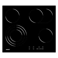 Plita Incorporabila Vitroceramica Samus PSVE-64BG10, 4 Arzatoare, Latime 60 cm, Touch Control, Setari putere 9 trepte, Timer, Negru