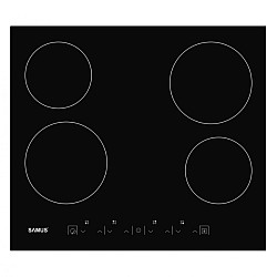 Plita incorporabila vitroceramica Samus PSVE-64BG3, 4 arzatoare, 60cm, Touch Control, timer, blocare acces copii, negru