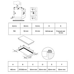 Plita incorporabila vitroceramica Samus PSVE-64BG3, 4 arzatoare, 60cm, Touch Control, timer, blocare acces copii, negru