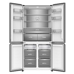 Combina frigorifica Slot-in cu 4 usi Samus S4DX-650NFE, 503 L, Full No Frost, Multi climate system, Afisaj LCD, Clasa energetica E, Capacitate congelare 8 kg/24h, H 190.2 cm, Inox/argintiu