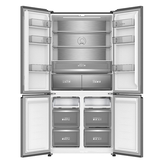 Combina frigorifica Slot-in cu 4 usi Samus S4DX-650NFE, 503 L, Full No Frost, Multi climate system, Afisaj LCD, Clasa energetica E, Capacitate congelare 8 kg/24h, H 190.2 cm, Inox/argintiu