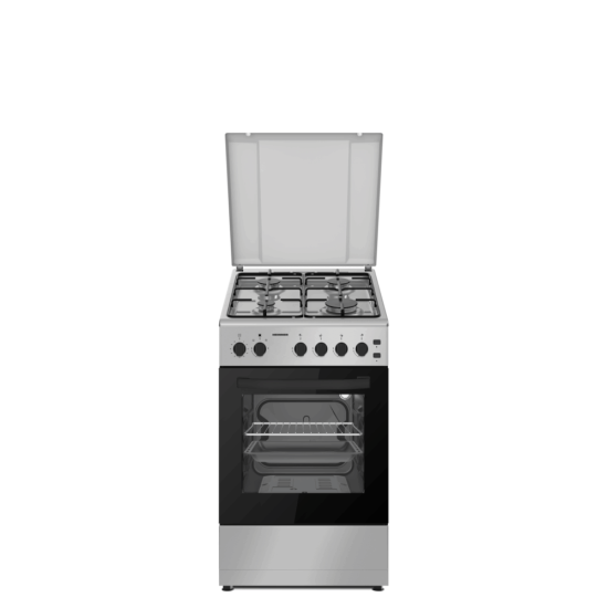 Denumire recomandată:Aragaz Samus SM667APGS ANTHRACIT, 4 Arzătoare Gaz (1 Wok), Cuptor pe Gaz, 55 L, Grill, Aprindere Electrică, Antracit