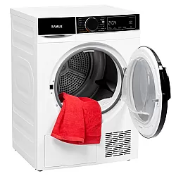 Uscator de rufe Samus SADP-835, 8 kg, Afisaj electronic, 15 programe, Clasa energetica D, Anti-sifonare, Blocare acces copii, Pornire intarziata, Alb