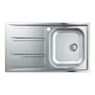 Chiuveta bucatarie Grohe K400, 450 mm adancime, 860 x 500 mm, kit scurgere, sita, montare inclus, Inox