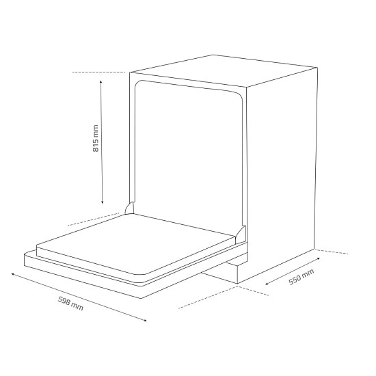 Masina de spalat vase incorporabila Samus SBDS614.7, 14 seturi, 7 programe, Clasa energetica E, Latime 60 cm, Afisaj electronic, Argintie