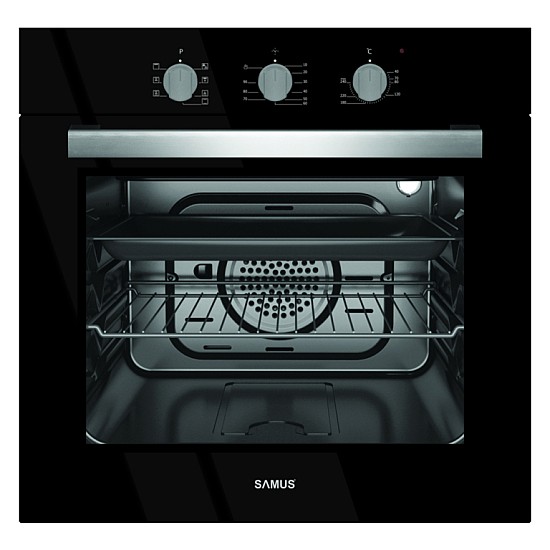 Cuptor incorporabil SC618TGV, 56 litri, Clasa A, Timer, Ventilator, Negru