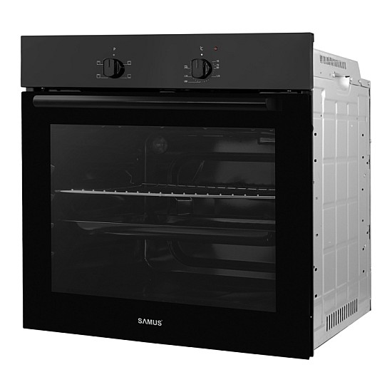 Cuptor Incorporabil Samus SC620G4B, 62 L, 4 Functii, Clasa energetica A, Grill, 2200 W, Ventilatie, Negru