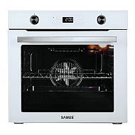 Cuptor Incorporabil Samus SC626WGD9, 75 l, 2800 W, 9 Functii de preparare, Display digital, Sticla alba