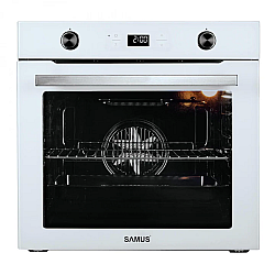 Cuptor Incorporabil Samus SC626WGD9, 75 l, 2800 W, 9 Functii de preparare, Display digital, Sticla alba