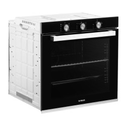 Cuptor Incorporabil Samus SC8180BGTV3D, 80 l, 8 Functii + Gatire 3D, 2500 W, Grill ellectric, Ventilator, Clasa energetica A, Timer, Negru/Inox