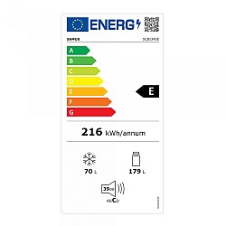 Combina Frigorifica Incorporabila Samus SCBI345E, 249 L, Clasa energetica E, Dezghetare automata la frigider, Termostat reglabil, 3 sertare la congelator, H 178 cm, Alb