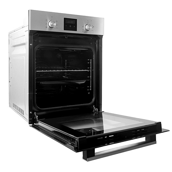 Cuptor incorporabil Samus SCE458GTXV, 1900 W, 47L, Latime 45 cm, 6 functii, Clasa energetica A, Grill, Timer, Ventilator, Gatire automata, Blocare acces copii, Negru/Inox
