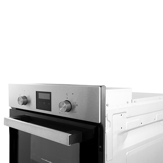 Cuptor incorporabil Samus SCE458GTXV, 1900 W, 47L, Latime 45 cm, 6 functii, Clasa energetica A, Grill, Timer, Ventilator, Gatire automata, Blocare acces copii, Negru/Inox