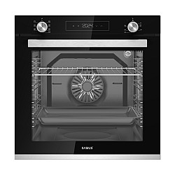 Cuptor Incorporabil Samus SCE8171BGV, 80 L, 7 Functii, Ventilator, 2500 W, Grill electric, Clasa energetica A, Negru/Inox