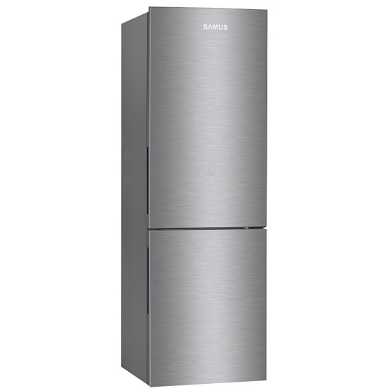 Combina Frigorifica Samus SCX396NFE, 293 L, Full No Frost, Clasa energetica E, Termostat reglabil, 3 sertare congelator, H 185 cm, Inox/ Argintiu