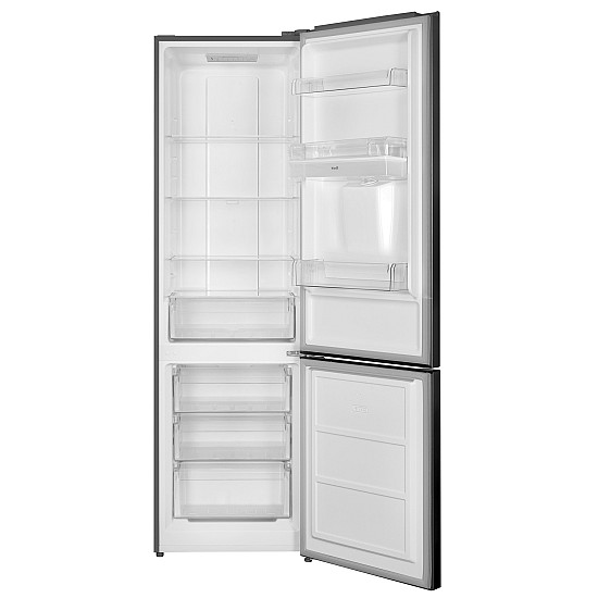 Combina Frigorifica Samus SCX506NFDE, Full No Frost, 324 l, Clasa energetica E, Termostat electronic reglabil, 3 sertare congelator, H 201 cm, Inox(laterale argintii)