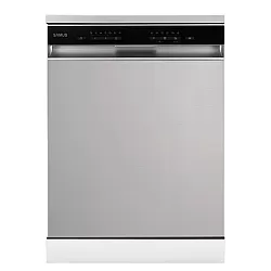 Masina de spalat vase Samus SDBX614.8, 14 seturi, 8 Programe, Latime 60 cm, Clasa energetica D, Afisaj electronic, Inox/Negru