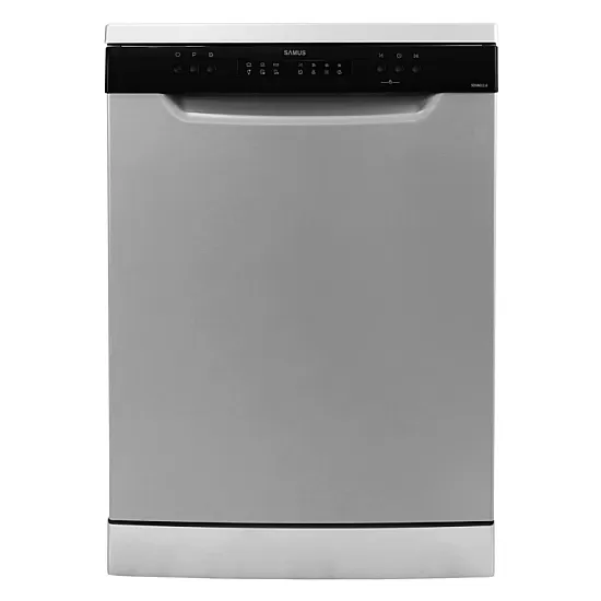 Masina de spalat vase Samus SDSB612.6, 12 seturi, 6 Programe, Latime 60 cm, Clasa energetica E, Control electronic leduri, Argintiu