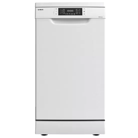 Masina de spalat vase Samus SDW410.8, 10 seturi, Latime 45 cm, 8 Programe, Clasa energetica E, Afisaj electronic, Alb