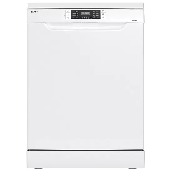 Masina de spalat vase Samus SDW614.8, 14 seturi, Latime 60 cm, 8 programe, Clasa energetica E, Afisaj electronic, Alb