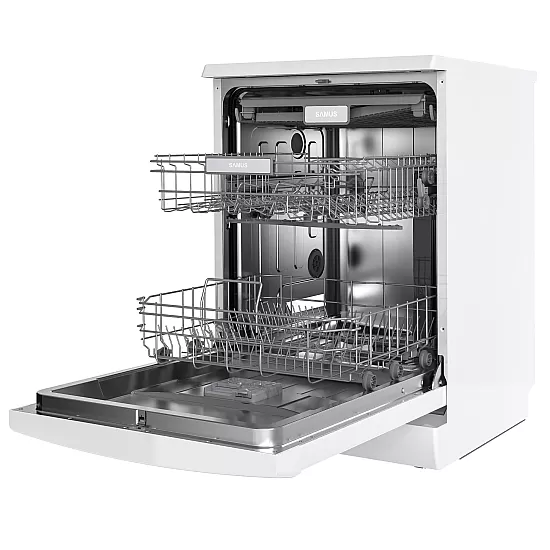Masina de spalat vase Samus SDW614.8, 14 seturi, Latime 60 cm, 8 programe, Clasa energetica E, Afisaj electronic, Alb