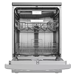 Masina de spalat vase Samus SDX614.8, 14 seturi, Latime 60 cm, 8 programe, Clasa energetica E, Afisaj electronic, Pornire intarziata, Sertar pt tacamuri Inox/Argintiu