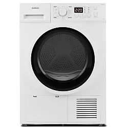 Uscator de rufe Samus SGDP-824, 8 kg, Tip procedura uscare pompa de caldura, 16 programe, Clasa energetica E, Anti-sifonare, Blocare acces copii, Pornire intarziata, Alb