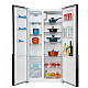 Frigider side by side Heinner HSBS-H442NFGWHE++, 442 l, Total NoFrost, Display, Clasa E, H 177 cm, Sticla alba