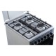 Aragaz Samus SM562AENS1 INOX, 4 arzatoare gaz, Gratare fonta, 7 functii, Cuptor electric, Aprindere electrica, Ventilator, Timer mecanic, Inox