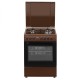 Aragaz Samus SM662AENS BROWN, 4 arzatoare, cuptor electric, 1 arzator WOK, aprindere electrica, grill, timer mecanic, capac metalic, maro
