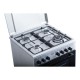 Aragaz Samus SM662AENS1 INOX, 4 arzatoare gaz( 1 arzator Wok), cuptor electric, 56 L, gratare fonta, aprindere electrica, Grill, lumina interioara, INox/laterale argintii