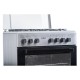 Aragaz Samus SM662AENS1 INOX, 4 arzatoare gaz( 1 arzator Wok), cuptor electric, 56 L, gratare fonta, aprindere electrica, Grill, lumina interioara, INox/laterale argintii