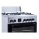 Aragaz Samus SM663AENS1 INOX, 4 arzatoare gaz, cuptor electric, 56 L, 7 functii, Ventilator, Grill, Timer digital, Inox