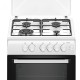 Aragaz Samus SM664APGS, 4 Arzatoare gaz, 1 Wok, Cuptor gaz, Aprindere electrica plita si cuptor, Timer, Grill, Alb