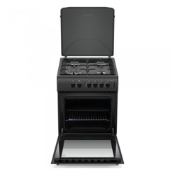 Aragaz Samus SM664BPGS, 4 arzatoare, 1 WOK, Cuptor gaz, Aprindere electrica, Siguranta plita si cuptor, Antracit