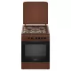 Aragaz Samus SM664MBS, 4 arzatoare, cuptor pe gaz, 60 cm, timer, capac metalic, Maro