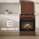 Aragaz Samus SM664MBS, 4 arzatoare, cuptor pe gaz, 60 cm, timer, capac metalic, Maro