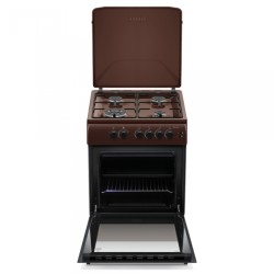 Aragaz Samus SM664MPGS, 4 Arzatoare gaz, 1 Wok, Cuptor gaz, Aprindere electrica plita si cuptor, Timer, Grill, Maro