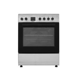 SM664VTE INOX, Plita vitroceramica, 4 zone de gatit, 10 functii cuptor, Grill, Convectie 3D, 56 L, Timer, 59.8x61 cm, Inox