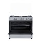 Aragaz Samus SM950AGRXS1, 90 cm, 5 arzatoare, cuptor gaz, aprindere electrica plian si cuptor, timer mecanic, capacitate cuptor 92 L, Inox/Laterale argintii