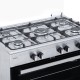 Aragaz Samus SM950AGRXS1, 90 cm, 5 arzatoare, cuptor gaz, aprindere electrica plian si cuptor, timer mecanic, capacitate cuptor 92 L, Inox/Laterale argintii
