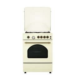 Aragaz rustic Samus SR660G4C1, 4 arzatoare + cuptor pe gaz, Aprindere electrica prin buton la plita, Vintage Beige