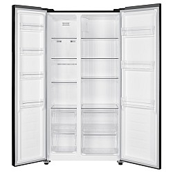 Side by Side Samus SSBG-557NFE, 442 L, Full No Frost, Clasa energetica E, Afisaj electronic, H 177 cm, Negru