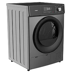 Uscator de rufe Samus SWDP-817DS, Capacitate 8 kg, Afisaj electronic, Tip procedura uscare pompa de caldura, 16 Programe, Clasa energetica E, Blocare acces copii, Pornire intarziata, Negru