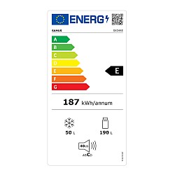 Frigider cu 2 usi Samus SX344E, 248 L, Clasa energetica E, Termostat reglabil, H 165 cm, Inox/Argintiu