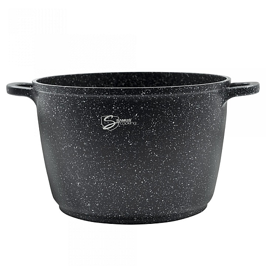 Oala inalta cu capac Samus 32X22 cm, 14l – TOL322-OIC, TOLEDO LINE, Invelis marmura antiaderenta, Capac din sticla termorezistenta, Negru