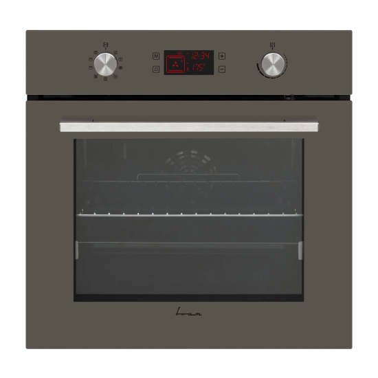 Cuptor incorporabil Fram FBO-V659GCDRC-GMK, Electric, 69 l, Autocuratare catalitica, Clasa A, Timer Digital, Display Touch+Butoane, Grill, Iluminare, Blocare display, Sticla cafeniu mink