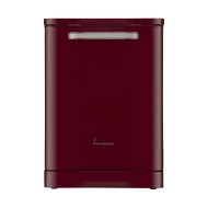 Masina de spalat vase Fram FDW-VRR606BDE++, 12 seturi, 6 programe, Clasa E, Display LED, Pornire intarziata, Aquastop, 60 cm, Visiniu